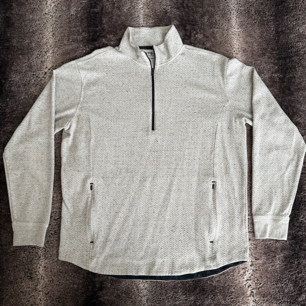 Abercrombie & Fitch YPB Light Heather Gray Quarter-Zip Pullover